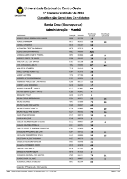 Universidade Estadual do Centro-Oeste Classificação Geral dos