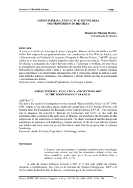 an&iacute;sio teixeira, educa&ccedil;&atilde;o e tecnologia em bras&iacute;lia - histedbr