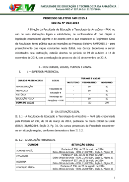 FACULDADE DE EDUCA&Ccedil;&Atilde;O E TECNOLOGIA DA