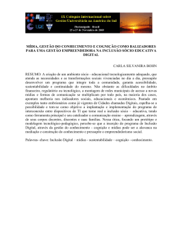 educa&ccedil;&atilde;o e tecnologia: numa perspectiva de inclus&atilde;o s&oacute;cio