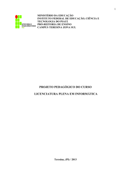 Projeto Pedag&oacute;gico do Curso - Licenciatura em Inform&aacute;tica