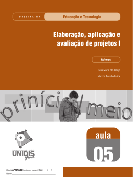 Elabora&ccedil;&atilde;o, aplica&ccedil;&atilde;o e avalia&ccedil;&atilde;o de projetos I - UEPB