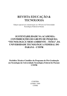 revista educa&ccedil;&atilde;o & tecnologia - Universidade Tecnol&oacute;gica Federal