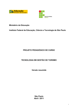 Projeto pedag&oacute;gico resumido