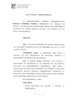 Ato n&deg; 7/2013 - Tribunal de Justi&ccedil;a do Estado do Rio Grande do Sul