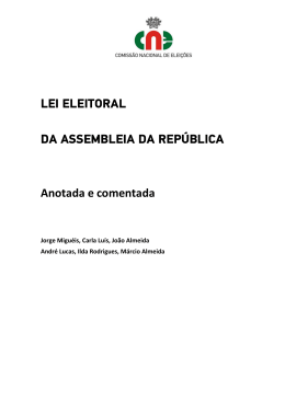 LEI ELEITORAL PARA A - Comiss&atilde;o Nacional de Elei&ccedil;&otilde;es