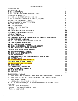 1 - DO OBJETO 2 &ndash; DOS PRAZOS 3 - DA PARTICIPA&Ccedil;&Atilde;O 4