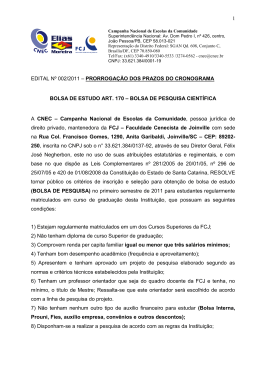 1 EDITAL N&ordm; 002/2011 &ndash; PRORROGA&Ccedil;&Atilde;O DOS PRAZOS DO
