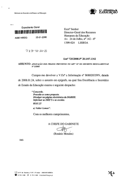 Despacho com indica&ccedil;&atilde;o dos prazos da avalia&ccedil;&atilde;o do