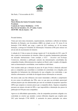 22/11/2011 Veja Carta IBRI para a CVM