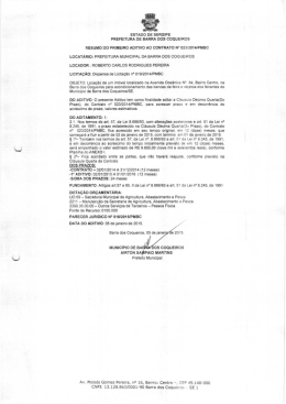 Resumos do 1° Termo Aditivo aos Contratos do n° 023/2014/PMBC