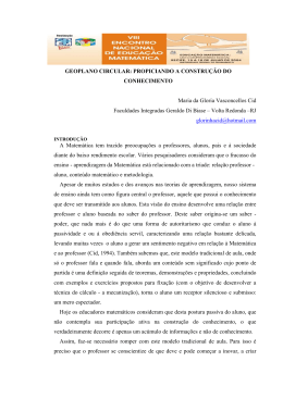 geoplano circular: propiciando a constru&ccedil;&atilde;o do conhecimento