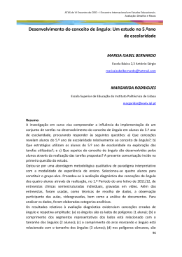 Desenvolvimento do conceito de &acirc;ngulo