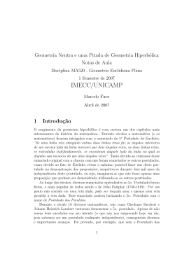 Geometria Hiperb&oacute;lica