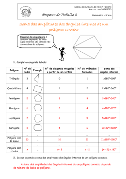Proposta de Trabalho 8 Soma das amplitudes dos &acirc;ngulos internos