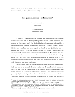 por que ler g&ecirc;nese dos discursos? - Revista Virtual de Estudos da