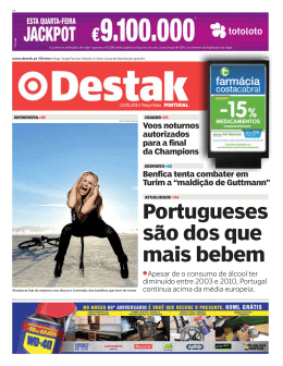 Portugueses s&atilde;o dos que mais bebem