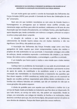 mensagem de sua excelência o presidente da república por