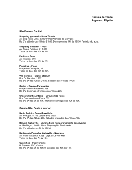 Pontos de venda - Ingresso R&aacute;pido