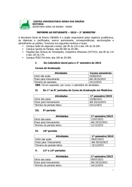 INFORME AO A Secretaria Geral de Ensino (SEGEN) de
