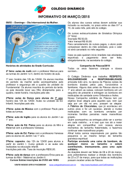 Mar&ccedil;o - Col&eacute;gio Din&acirc;mico