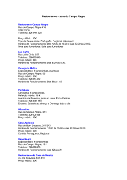 Restaurantes &ndash; zona do Campo Alegre