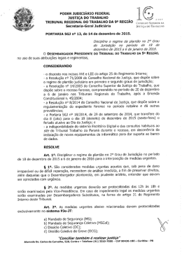 Portaria SGJ n&ordm; 13/2015