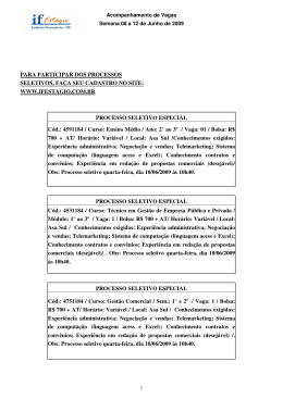 PARA PARTICIPAR DOS PROCESSOS SELETIVOS, FAÇA SEU