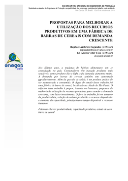 propostas para melhorar a utiliza&ccedil;&atilde;o dos recursos