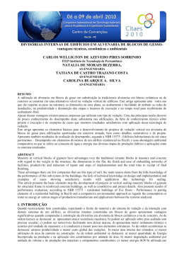 DIVIS&Oacute;RIAS INTERNAS DE EDIF&Iacute;CIOS EM ALVENARIA DE