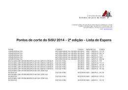 Pontos de corte do SiSU 2014 &ndash; 2&ordf; edi&ccedil;&atilde;o &ndash; Lista de Espera