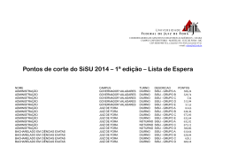 Pontos de corte do SiSU 2014 – 1ª edição – Lista de Espera