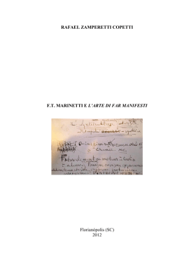 RAFAEL ZAMPERETTI COPETTI F.T. MARINETTI E L`ARTE DI FAR