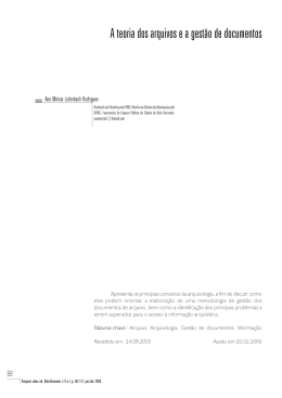 A teoria dos arquivos e a gest&atilde;o de documentos