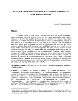 A VALIDADE JURÍDICA DOS DOCUMENTOS