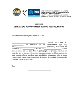 Anexo IX - Declaração de Compromisso de Envio dos Documentos