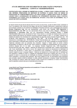 ATA DE ABERTURA DOS DOCUMENTOS DE