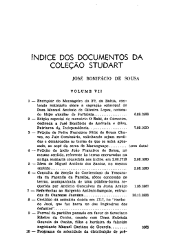 &iacute;ndice dos documentos da cole&ccedil;&atilde;o studart