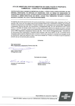ATA DE ABERTURA DOS DOCUMENTOS DE HABILITAÇÃO E