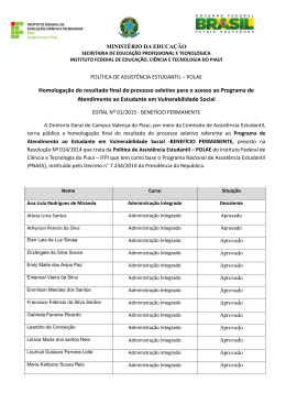 Homologa&ccedil;&atilde;o - Instituto Federal de Educa&ccedil;&atilde;o, Ci&ecirc;ncia e Tecnologia