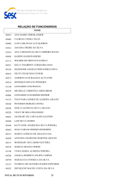 Serviço Social do Comércio RELAÇÃO DE FUNCIONÁRIOS