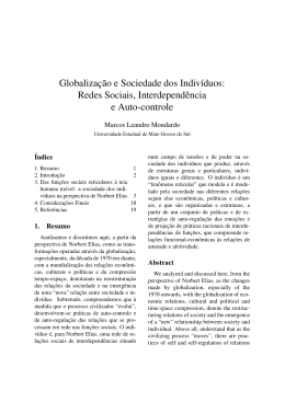 Globaliza&ccedil;&atilde;o e Sociedade dos Indiv&iacute;duos: Redes Sociais