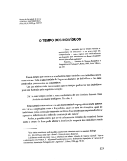 O tempo dos indivíduos / Fátima Oliveira. Revista da Faculdade de