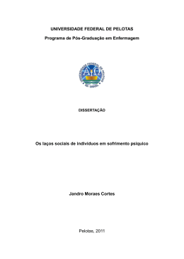 Os laços sociais dos individuos em sofrimento psíquico