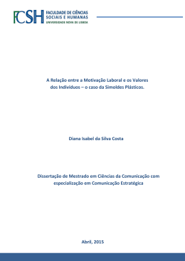 A Rela&ccedil;&atilde;o entre a Motiva&ccedil;&atilde;o Laboral e os Valores dos Indiv&iacute;duos