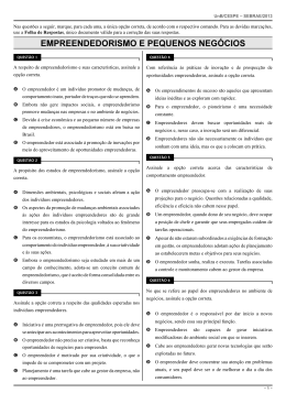 EMPREENDEDORISMO E PEQUENOS NEGÓCIOS