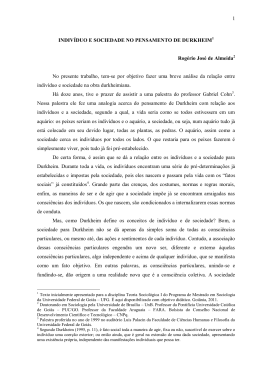Indiv&iacute;duo e Sociedade para Durkheim