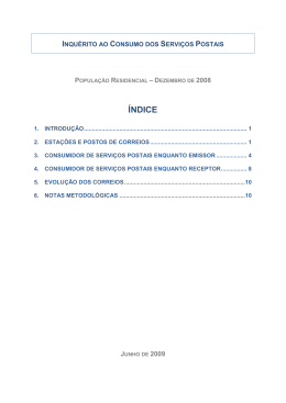 Inqu&eacute;rito ao consumo dos servi&ccedil;os postais