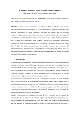 A EXPANS&Atilde;O URBANA E A EVOLU&Ccedil;&Atilde;O DO MICROLIMA