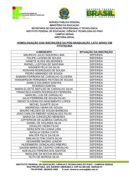 Inscri&ccedil;&otilde;es homologadas